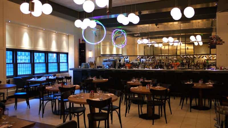 Hix Soho - Admiring the Mobile Art - Fish in Glass Blocks are the Best Hix Soho - Admiring the Mobile Art - Fish in Glass Blocks are the Best