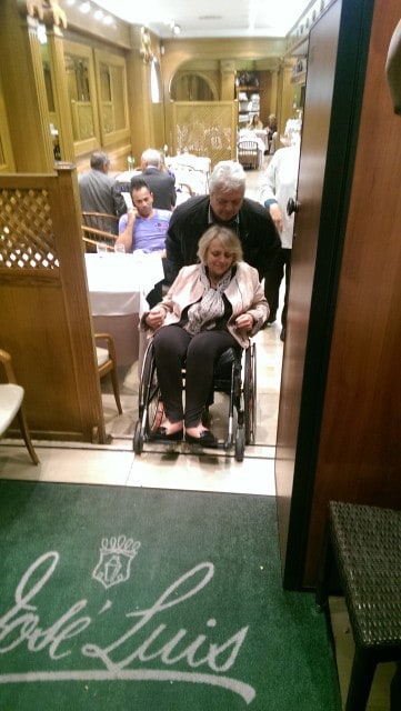 No stairlift but a human lift provided