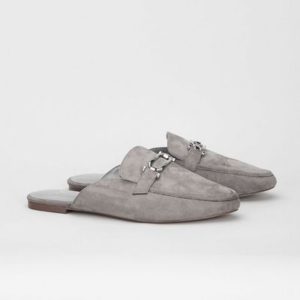 Evan's Extra Wide Fit Grey Snaffle Pointed Mules £30